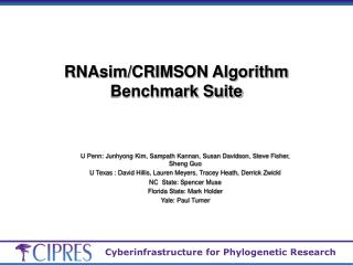 RNAsim/CRIMSON Algorithm Benchmark Suite