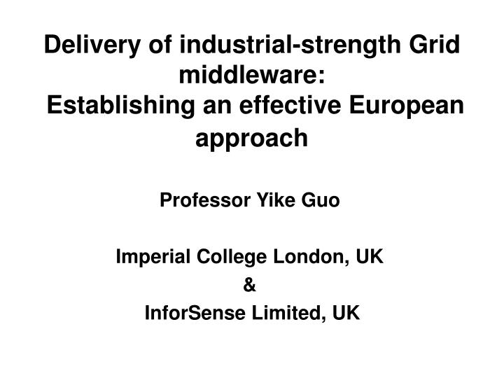 delivery of industrial strength grid middleware establishing an effective european approach