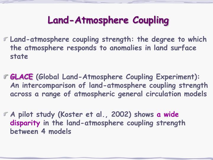land atmosphere coupling
