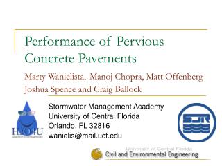 Stormwater Management Academy University of Central Florida Orlando, FL 32816