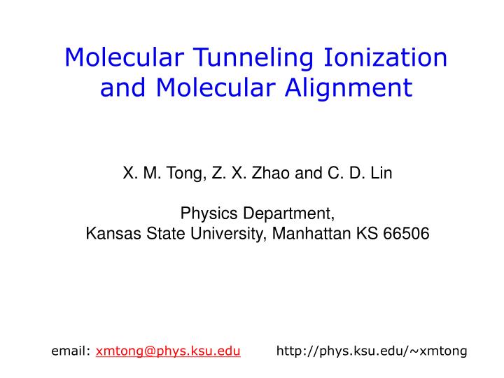molecular tunneling ionization and molecular alignment