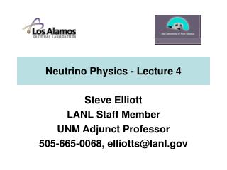 Neutrino Physics - Lecture 4