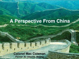 A Perspective From China