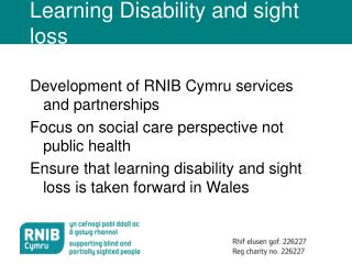 Learning Disability and sight loss