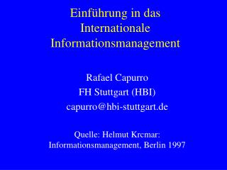 einf hrung in das internationale informationsmanagement