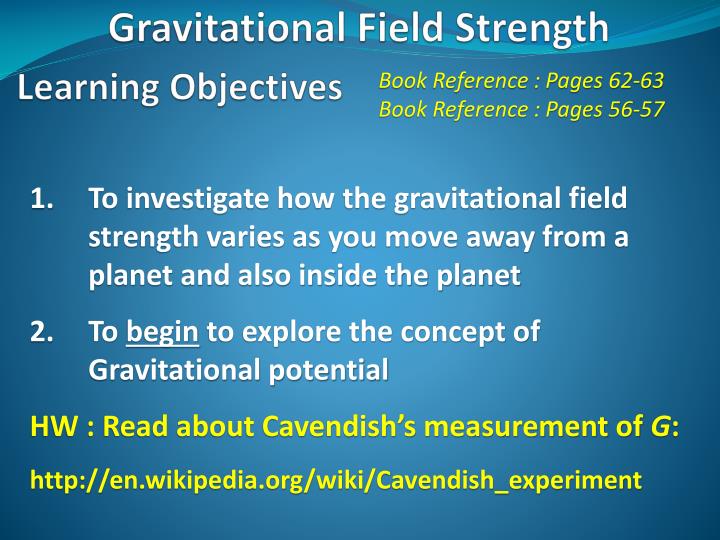 gravitational field strength