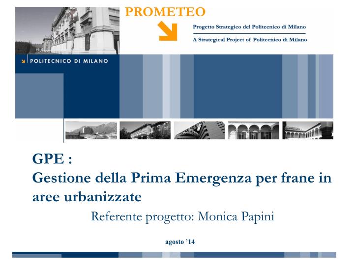 gpe gestione della prima emergenza per frane in aree urbanizzate