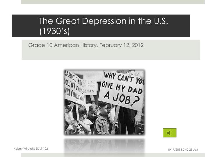 the great depression in the u s 1930 s