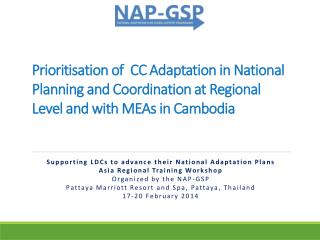 Supporting LDCs to advance their National Adaptation Plans Asia Regional Training Workshop