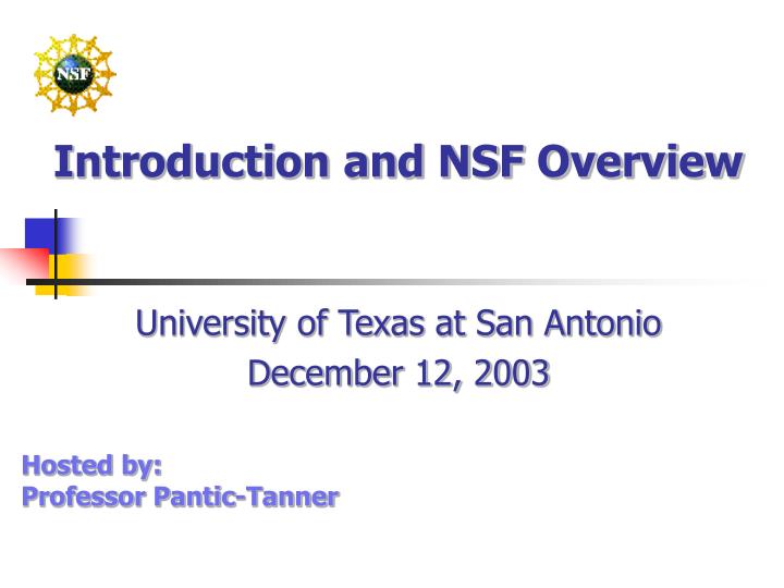 introduction and nsf overview