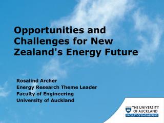 Opportunities and Challenges for New Zealand's Energy Future