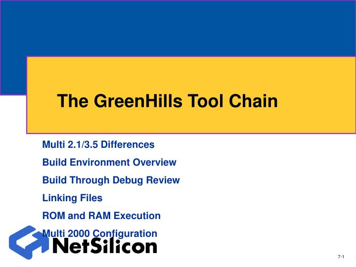 the greenhills tool chain