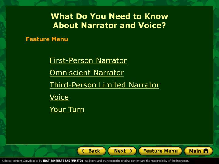 what do you need to know about narrator and voice
