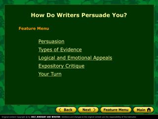 How Do Writers Persuade You?