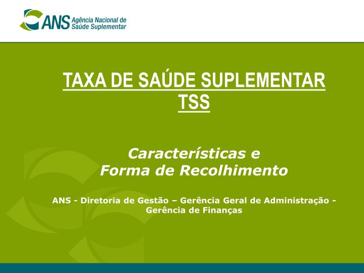 taxa de sa de suplementar tss