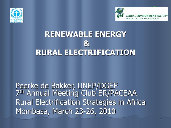 renewable energy rural electrification