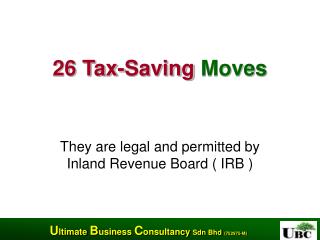 26 Tax-Saving Moves