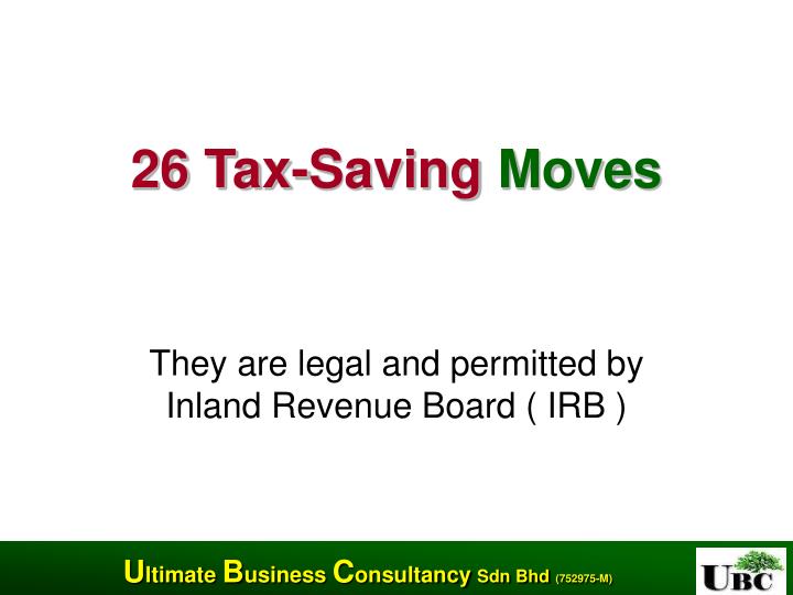 26 tax saving moves