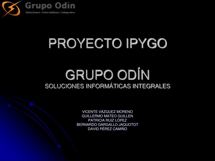 proyecto ipygo grupo od n soluciones inform ticas integrales