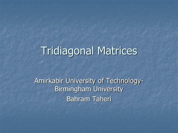 tridiagonal matrices