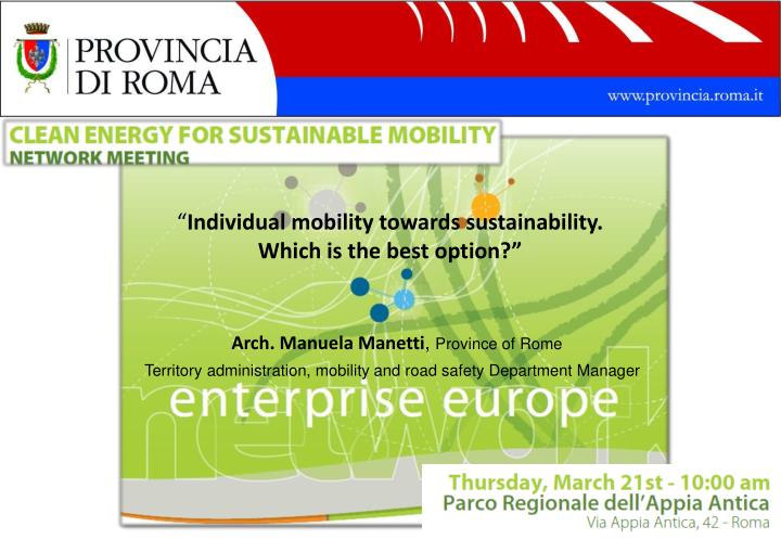 individual mobility towards sustainability which is the best option