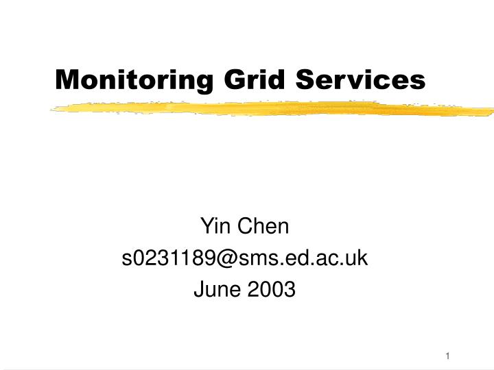 monitoring grid services