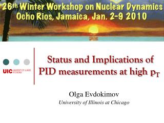 Status and Implications of PID measurements at high p T