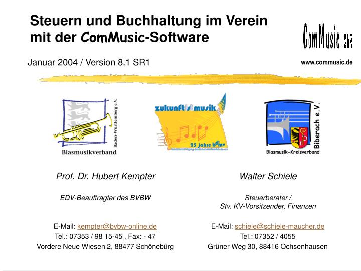 steuern und buchhaltung im verein mit der commusic software