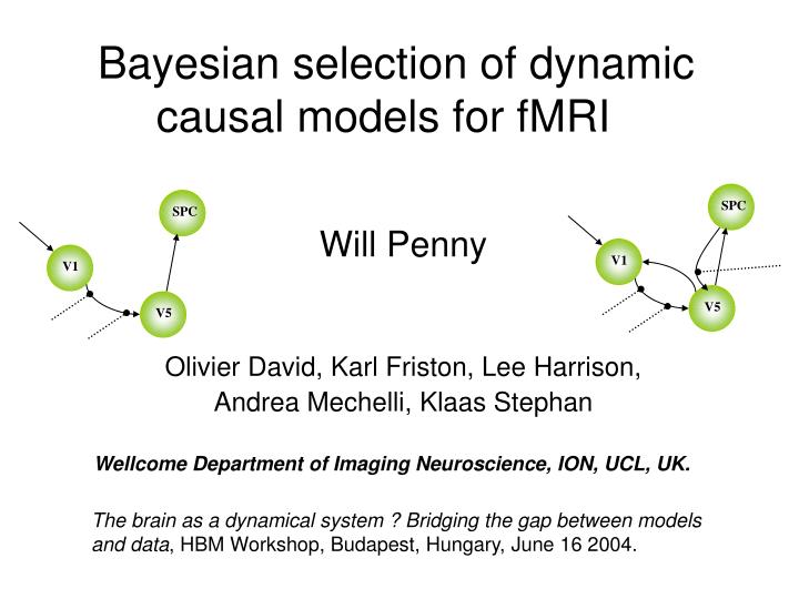 bayesian selection of dynamic causal models for fmri