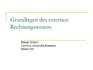 grundlagen des externen rechnungswesens