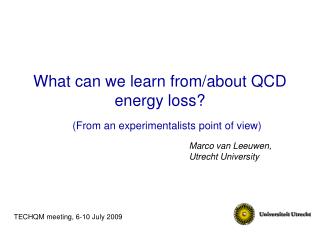 What can we learn from/about QCD energy loss?