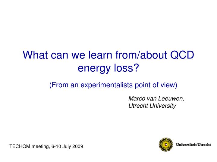 what can we learn from about qcd energy loss