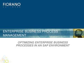 Enterprise Business Process Management