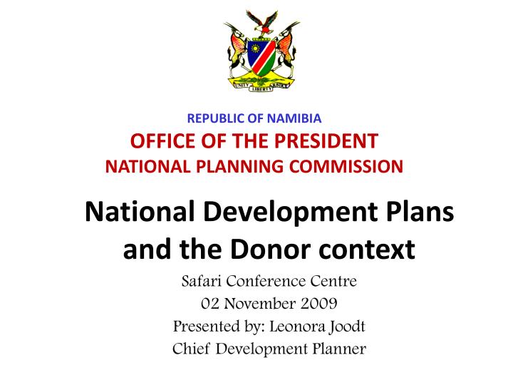 national development plans and the donor context