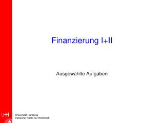 finanzierung i ii