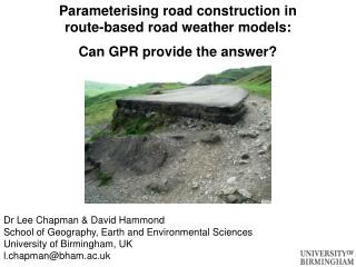 Parameterising road construction in route-based road weather models: Can GPR provide the answer?
