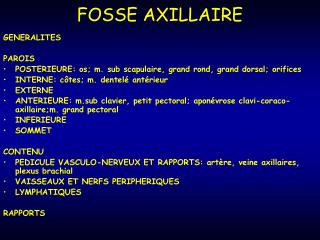 fosse axillaire