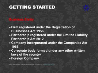 Business Entity Firm registered under the Registration of Businesses Act 1956