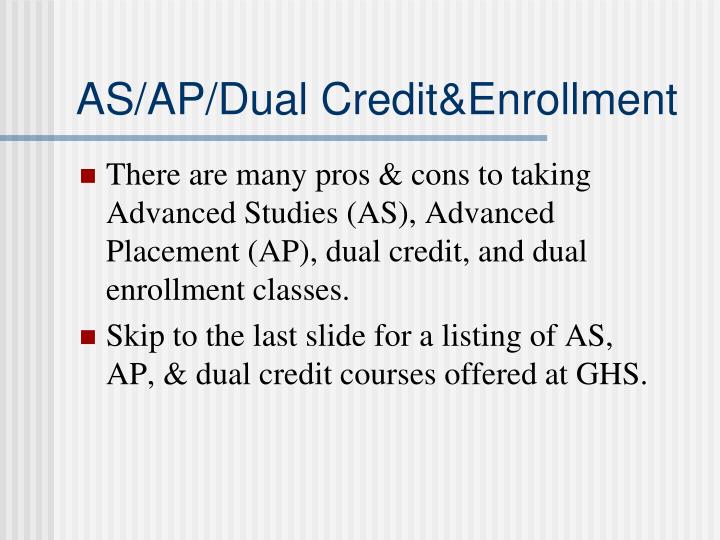 as ap dual credit enrollment