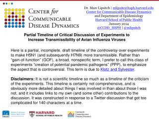 Dr. Marc Lipsitch | mlipsitc@hsph.harvard Center for Communicable Disease Dynamics