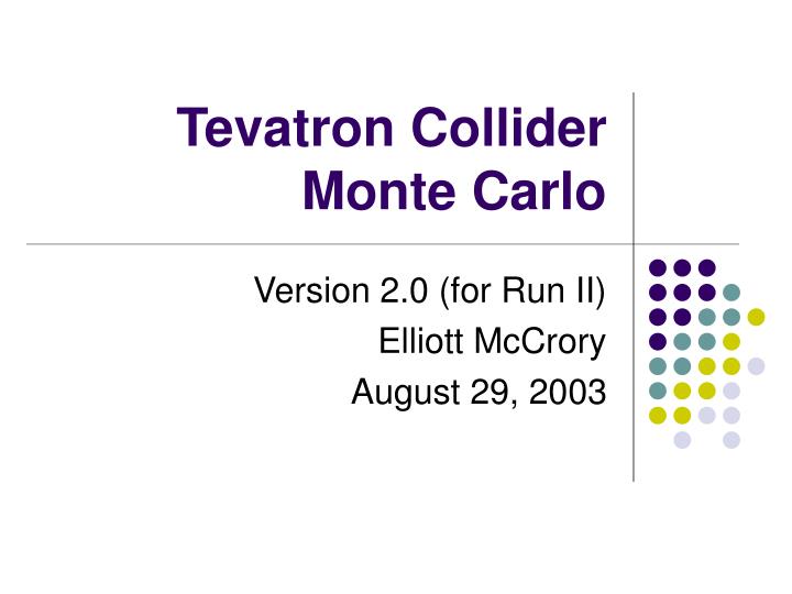 tevatron collider monte carlo