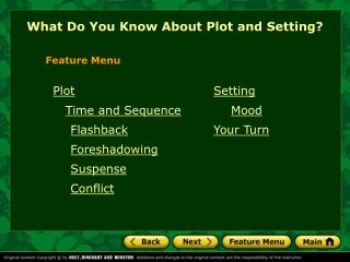 What Do You Know About Plot and Setting?