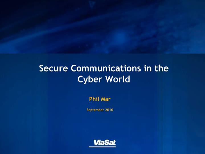 secure communications in the cyber world
