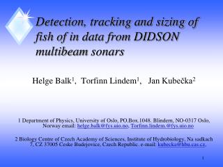 Detection, tracking and sizing of fish of in data from DIDSON multibeam sonars