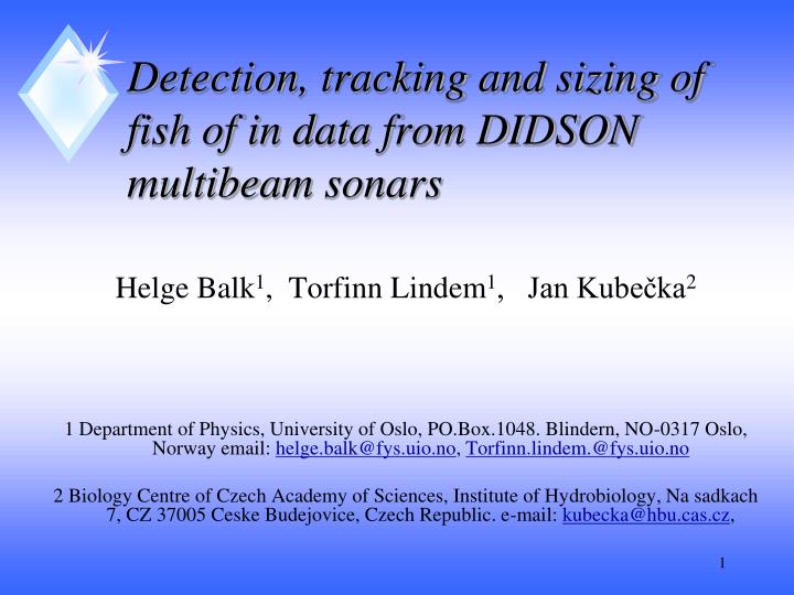 detection tracking and sizing of fish of in data from didson multibeam sonars