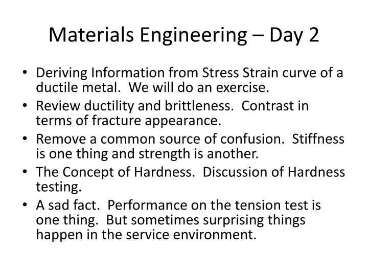 materials engineering day 2