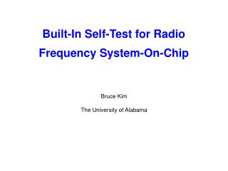 Built-In Self-Test for Radio Frequency System-On-Chip