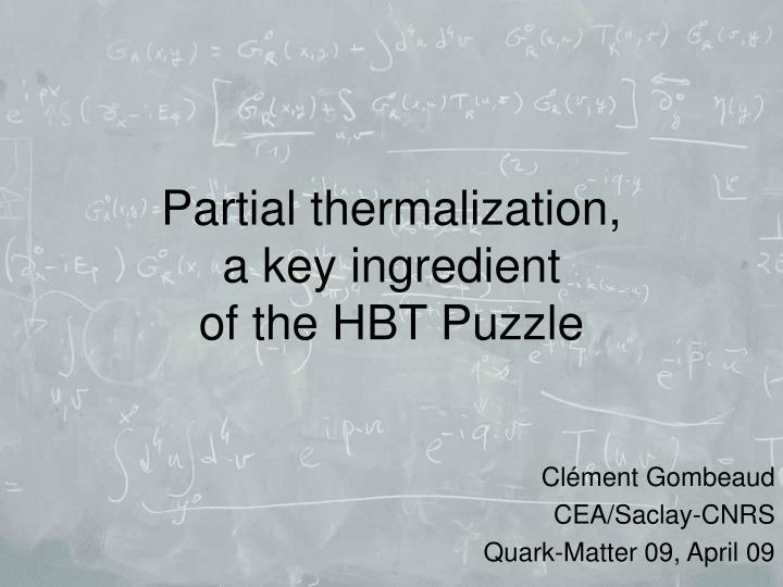 partial thermalization a key ingredient of the hbt puzzle