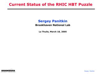 Current Status of the RHIC HBT Puzzle