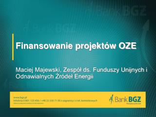finansowanie projekt w oze